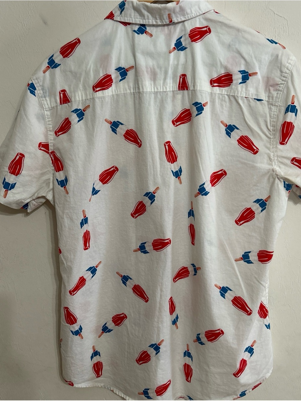 Five Points Youth Retro White Button-Down Shirt with Red & Blue Popsicle Med - Picture 10 of 10